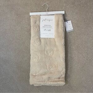 Embossed Bear Baby Blanket brown 30x40 NEW Just Imagine Baby Collection